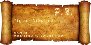 Pigler Nikolett névjegykártya